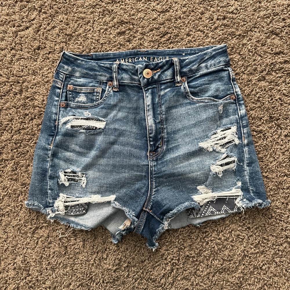 American Eagle high rise distressed denim